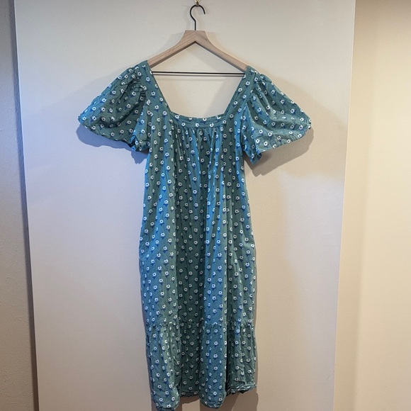 Ophelia & Indigo Dresses & Skirts - Ophelia & Indigo Floral Fifi‎ Dress Size Large Blue Green Floral